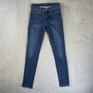 Gap 1969 Womens 25R Blue Denim Pants True Skinny‎ Curvy Cropped Ankle Jeggings